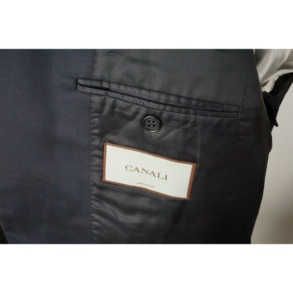 Canali CURRENT Navy Blue 100% Wool 2 Pc Suit Jacket Pants Sz 50L US 60L EU - Picture 8 of 11
